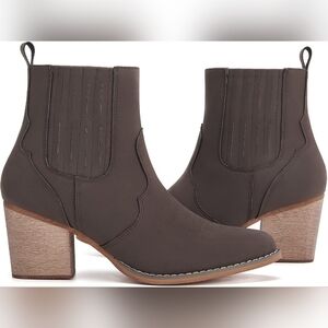 Chic Dark Brown Ankle Booties